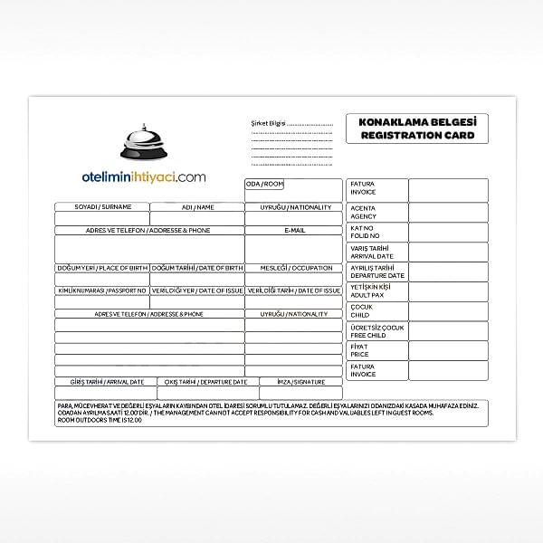 Konaklama Belgesi-Register Card 1