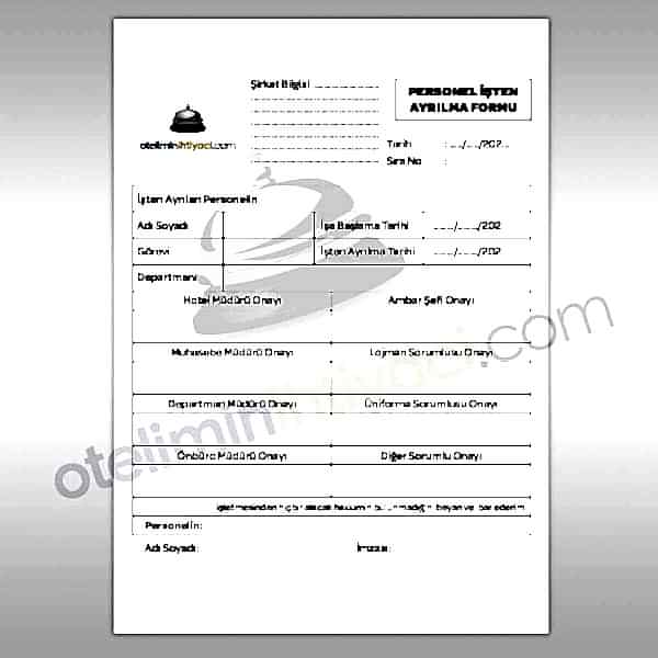 Personel İşten Ayrılma Formu 1