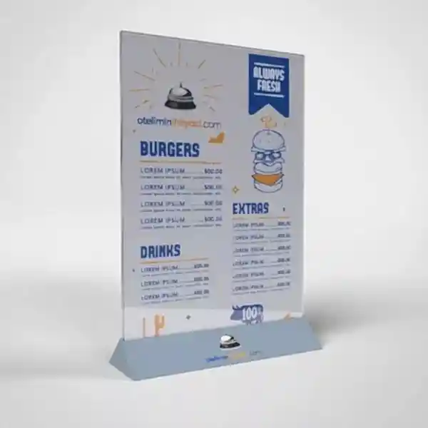 Piramit Masaüstü Föylük ve Menü Tutucu 3