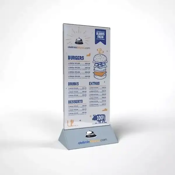 Piramit Masaüstü Föylük ve Menü Tutucu 4